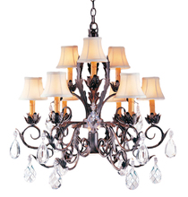 2nd Avenue Designs White 191859 - 26"W New Country French 9 LT Chandelier