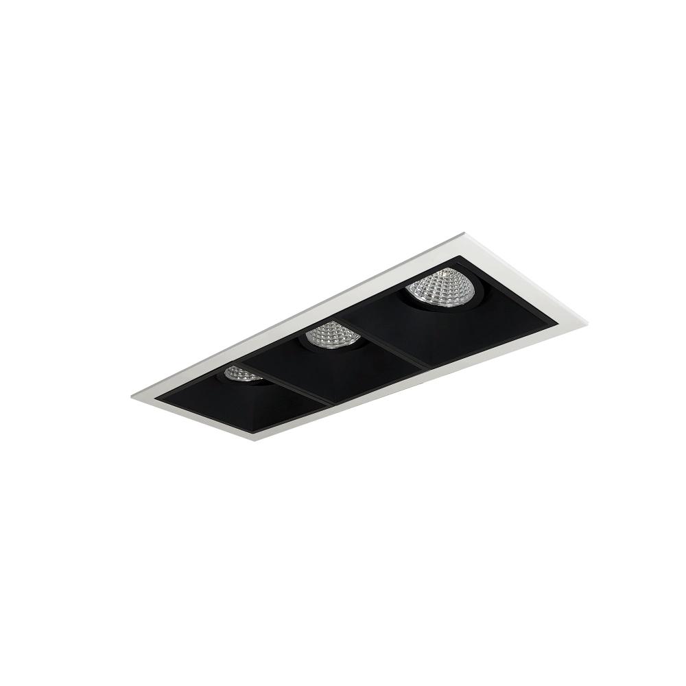 Iolite MLS 3-Head Trim Kit, MPW Flange, Comfort Dim, 800lm, Black Fixed Downlt./Wall Wash Trims
