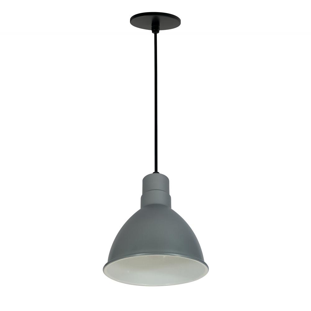 8" RLM LED Shade, 1200lm, 4000K, Gun Metal/White, 120V 0-10V/Triac/ELV & 277V 0-10V Dimming