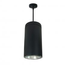 Nora NYLS3-6P1L335FC12DBB - 6" Sapphire III Pendant Mount Black Cylinder, Diffused Clear Reflector/Black Flange, 120-277;