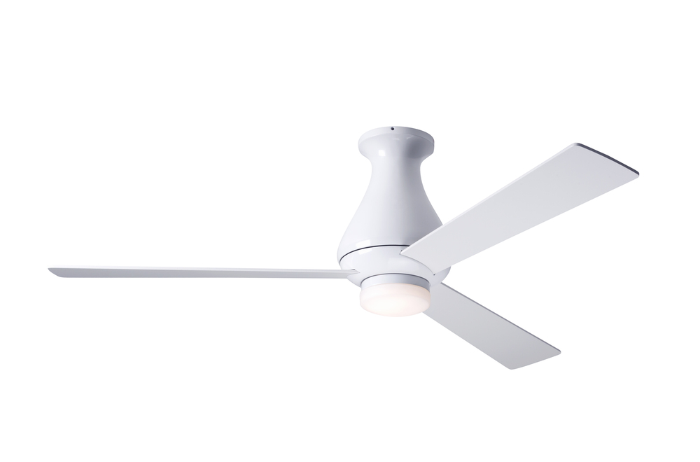 Altus Flush Fan; Gloss White Finish; 52" Aluminum Blades; 17W LED; Fan Speed and Light Control (