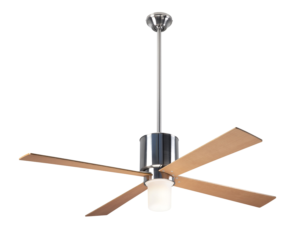 Lapa Fan; Bright Nickel Finish; 50" Maple Blades; 17W LED; Wall Control with Remote Handset (2-w