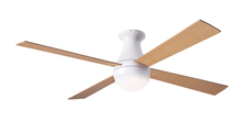 Modern Fan Co. BAL-FM-GW-52-MP-652-002 - Ball Flush Fan; Gloss White Finish; 52" Maple Blades; 20W LED; Fan Speed and Light Control (3-wi