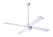 Modern Fan Co. BAL-GW-52-AL-NL-001 - Ball Fan; Gloss White Finish; 52" Aluminum Blades; No Light; Fan Speed Control