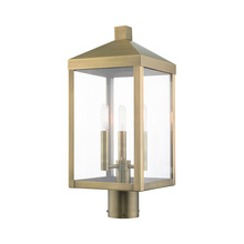 Livex Lighting 20592-01 - 3 Lt Antique Brass Outdoor Post Top Lantern