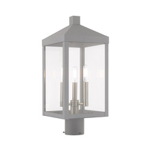 Livex Lighting 20592-80 - 3 Lt Nordic Gray Outdoor Post Top Lantern