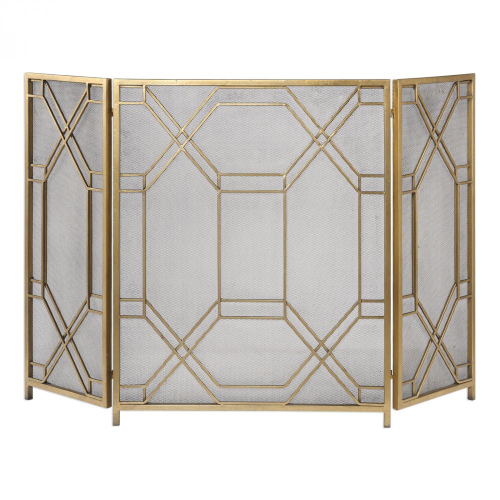 Uttermost Rosen Fireplace Screen, Gold