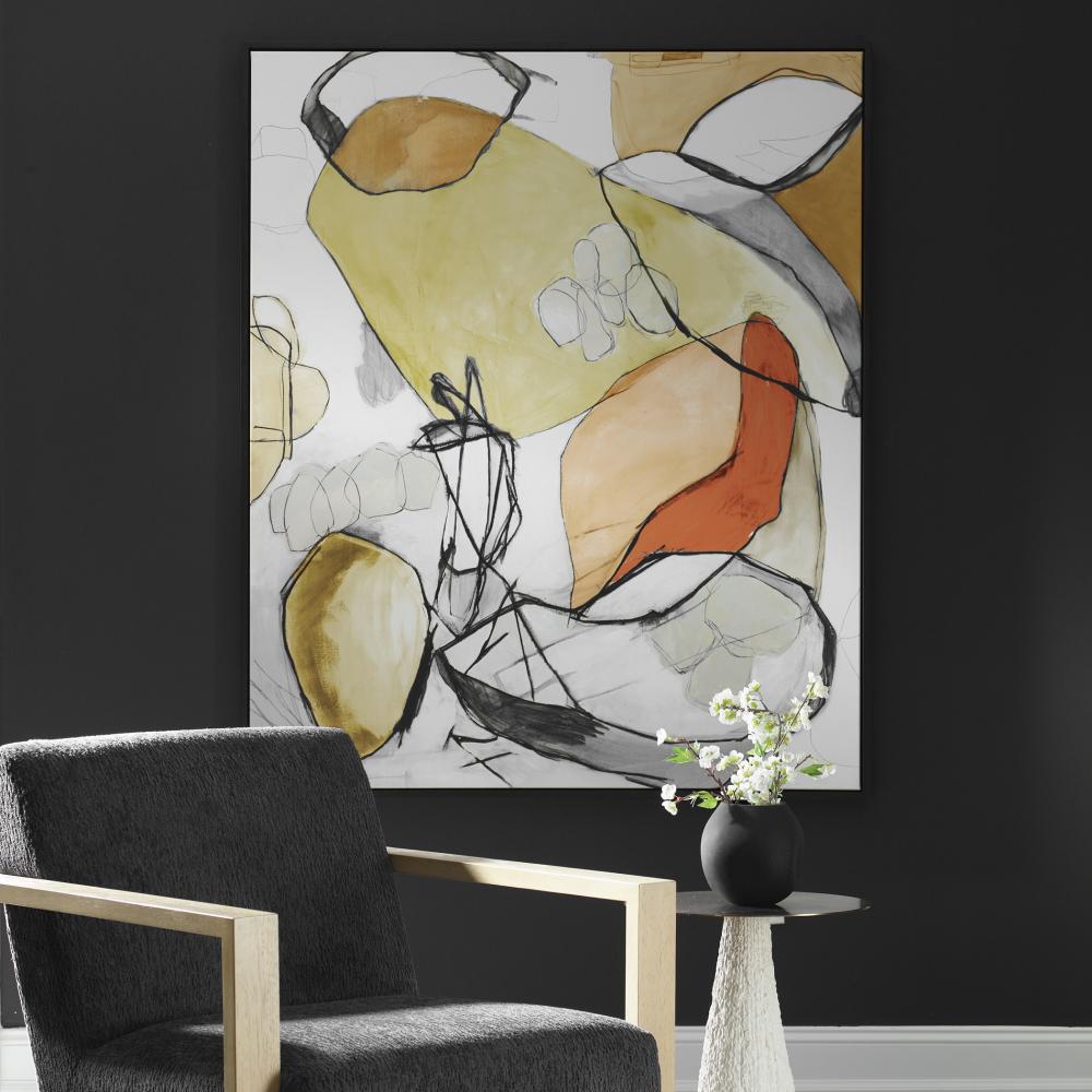 Uttermost Charcoal Improvision Framed Canvas