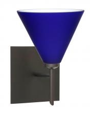 Besa Lighting 1SW-5121CM-LED-BR-SQ - Besa Wall With SQ Canopy Kani Bronze Cobalt Blue Matte 1x5W LED
