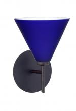 Besa Lighting 1SW-5121CM-LED-BR - Besa Wall Kani Bronze Cobalt Blue Matte 1x5W LED