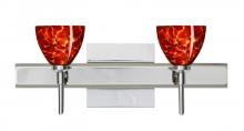 Besa Lighting 2SW-185841-LED-CR-SQ - Besa Divi Wall With SQ Canopy 2SW Garnet Chrome 2x5W LED