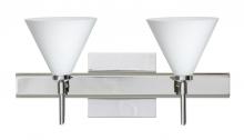 Besa Lighting 2SW-512107-LED-CR-SQ - Besa Wall With SQ Canopy Kani Chrome Opal Matte 2x5W LED