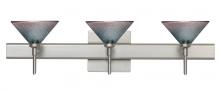 Besa Lighting 3SW-117691-SN-SQ - Besa Wall With SQ Canopy Kona Satin Nickel Bi-Color 3x40W G9