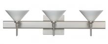 Besa Lighting 3SW-282453-SN-SQ - Besa Wall With SQ Canopy Kona Satin Nickel White Starpoint 3x40W G9
