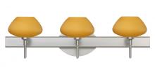 Besa Lighting 3SW-541080-SN - Besa Wall Peri Satin Nickel Amber Matte 3x40W G9