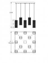 Hammerton CHB0020-09-BS-F-C01-L3 - Downtown Mesh Square 9pc Multi-Pendant