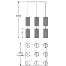 Hammerton CHB0019-12-BB-0Z-C01-L1 - Uptown Mesh Square Multi-Pendant-12