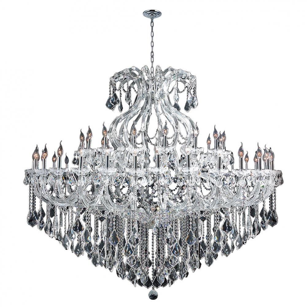Maria Theresa 49-Light Chrome Finish and Clear Crystal Chandelier 72 in. Dia x 60 in. H Two 2 Tier E