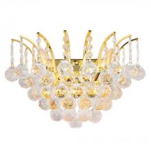 Worldwide Lighting Corp W23014G16 - Empire 3-Light Gold Finish and Clear Crystal Wall Sconce Light 16 in. W X 13 in. H Large