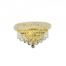 Worldwide Lighting Corp W23018G12 - Empire 2-Light Gold Finish and Clear Crystal Wall Sconce Light 12 in. W x 6 in. H Medium