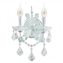 Worldwide Lighting Corp W23116C10-CL - Maria Theresa 2-Light Chrome Finish and Clear Crystal Candle Wall Sconce Light Light 10 in. W x 15 i