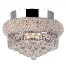 Worldwide Lighting Corp W33011C8 - Empire 3-Light Chrome Finish and Clear Crystal Flush Mount Ceiling Light 8 in. Dia x 6 in. H Small