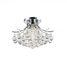Worldwide Lighting Corp W33015C16 - Empire 3-Light Chrome Finish and Clear Crystal Flush Mount Ceiling Light 16 in. Dia x 12 in. H Round