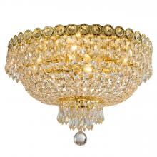 Worldwide Lighting Corp W33020G18 - Empire Collection 4 Light Gold Finish and Clear Crystal Flush Mount Ceiling Light 18" d x 10"
