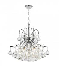 Worldwide Lighting Corp W83039C16 - Empire 6-Light Chrome Finish and Clear Crystal Chandelier 16 in. Dia x 15 in. H Round Mini