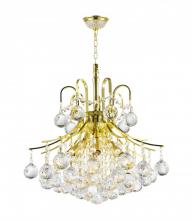 Worldwide Lighting Corp W83039G16 - Empire 6-Light Gold Finish and Clear Crystal Chandelier 16 in. Dia x 15 in. H Round Mini