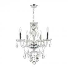 Worldwide Lighting Corp W83095C23-CL - Provence 4-Light Chrome Finish and Clear Crystal Chandelier 23 in. Dia x 25 in. H Medium