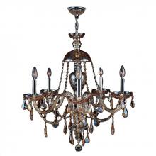 Worldwide Lighting Corp W83101C25-AM - Provence Collection 5 Light Chrome Finish and Amber Crystal Chandelier 25" D x 28" H Large