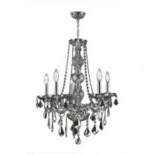 Worldwide Lighting Corp W83104C21-CH - Provence 5-Light Chrome Finish and Chrome Crystal Chandelier 21 in. Dia x 26 in. H Medium