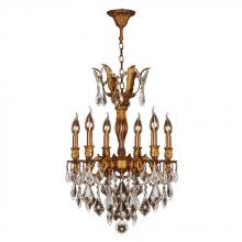 Worldwide Lighting Corp W83333FG19 - Versailles 6-Light French Gold Finish and Clear Crystal Chandelier 19 in. Dia x 25 in. H Medium