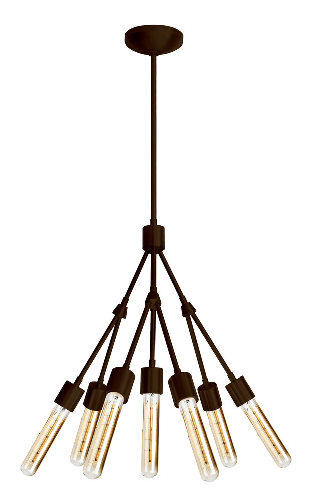 Chandelier Stilt Brushed Bronze 120V 7-Light 60w Retro Edison E26