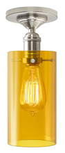 Stone Lighting CL179AMSNRT6B - Ceiling Retro Cylinder Amber Satin Nickel E26 Retro Bulb 60W