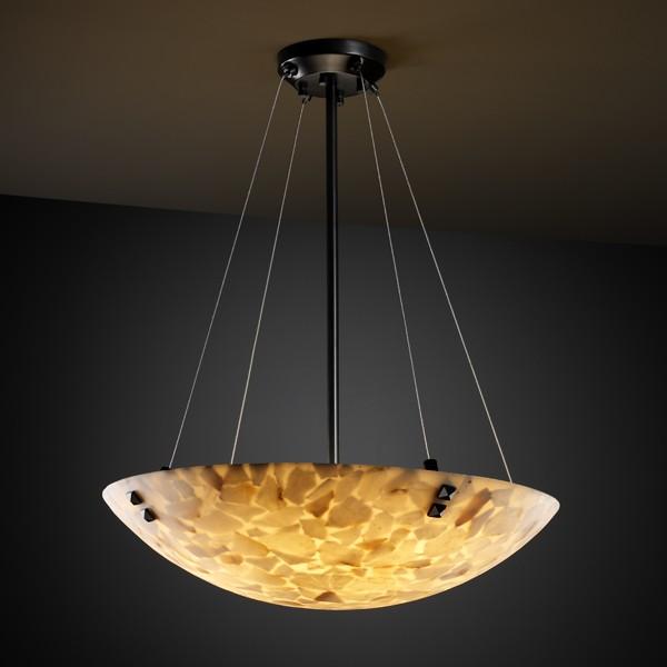 48" Pendant Bowl w/ PAIR CYLINDRICAL FINIALS