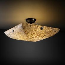 Justice Design Group ALR-9652-25-MBLK-F3-LED-5000 - 24" Semi-Flush Bowl w/ PAIR SQUARE W/ POINTS FINIALS