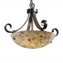 Justice Design Group ALR-9741-25-DBRZ-F4-LED-3000 - 18" Pendant Bowl - Scrolls w/ Finials