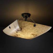 Justice Design Group FAL-9651-25-MBLK-F6 - 18" Semi-Flush Bowl w/ Concentric Circles Finials