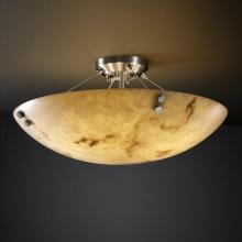 Justice Design Group FAL-9651-35-NCKL-F3-LED-3000 - 18" Semi-Flush Bowl w/ PAIR SQUARE W/ POINTS FINIALS
