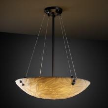 Justice Design Group PNA-9661-35-BMBO-MBLK-F5 - 18" Pendant Bowl w/ CONCENTRIC SQUARES FINIALS