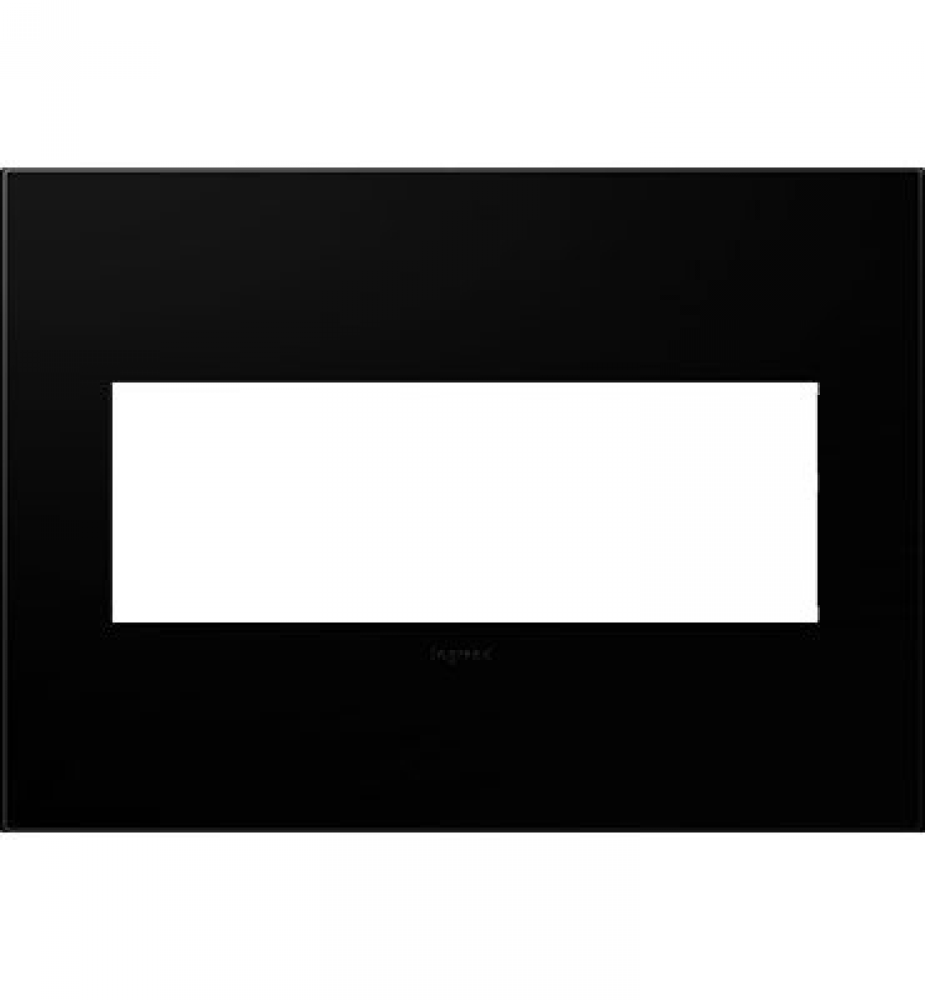 adorne Black Ink Three-Gang Screwless Wall Plate
