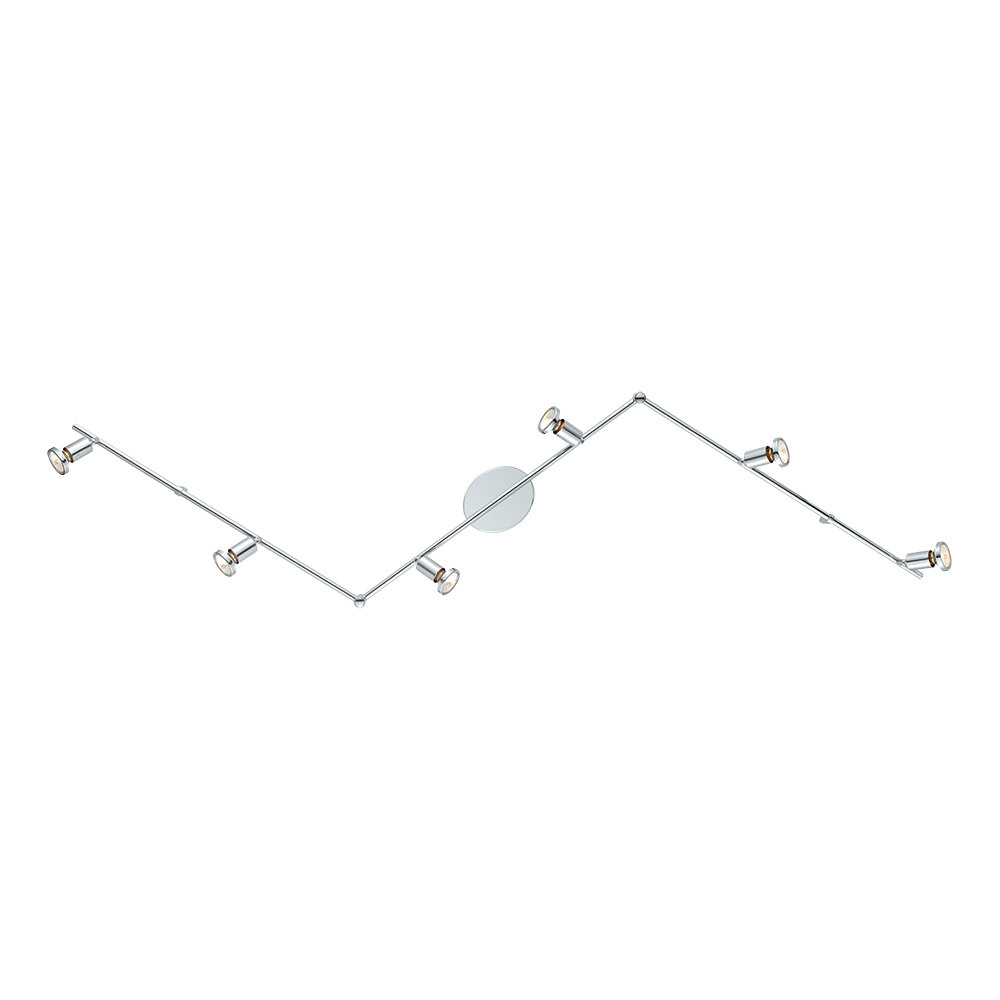 6 LT Adjustable Track Light w/ Chrom Finish & Adjustable Lamp Heads