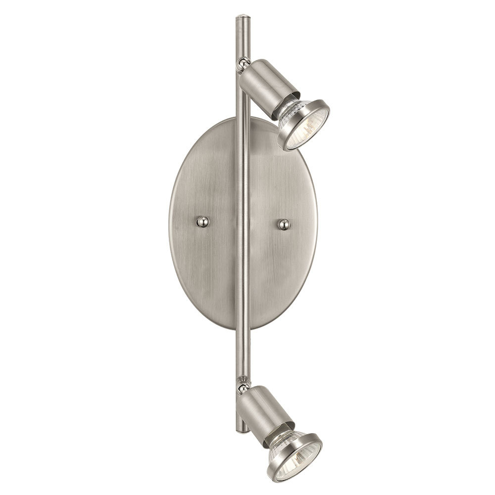 2 LT Fixed Track Light w/ Matte Nickel Finish & Adjustable Lamp Heads