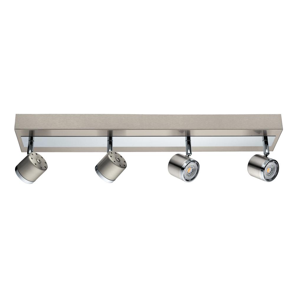 4 LT Integrated LED Track Light w/ Matte Nickel & Chrome Finish & Adjustable Lamp Heads