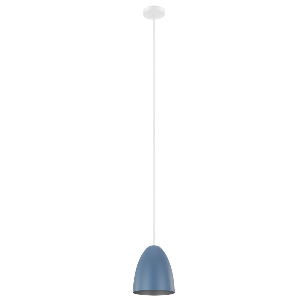 1 LT Pendant w/ Pastel Dark Blue  & Silver Metal Shade