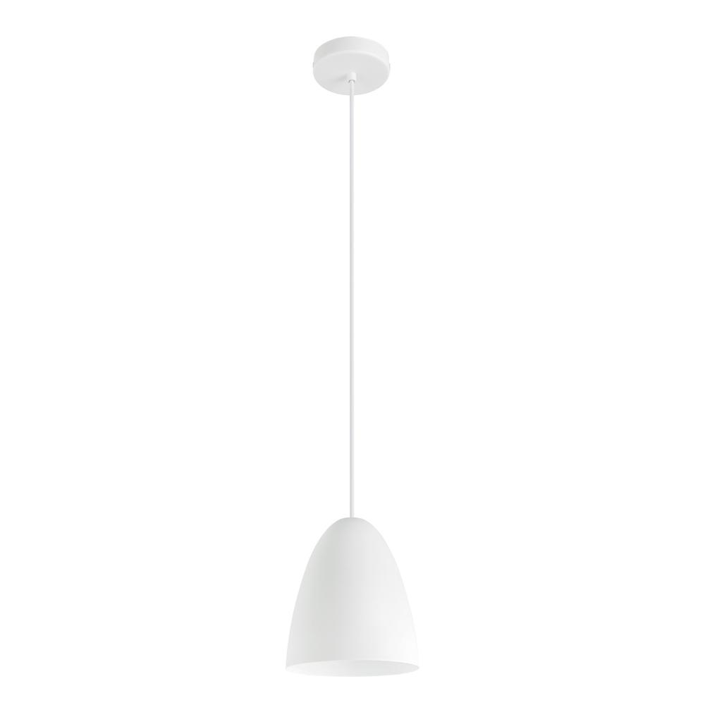 1 LT Pendant w/ White Exterior & Matte White Interior Metal Shade