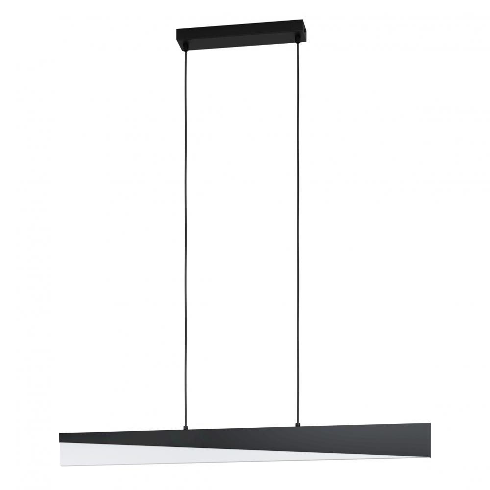 1 LT Integrated LED Linear Pendant w/ Black Finish & White Acrylic Shade