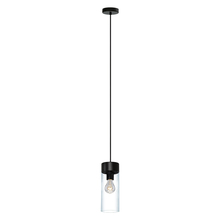 Eglo 202127A - 1 LT Mini Pendant w/ Matte Black Finish & Clear Glass Shade